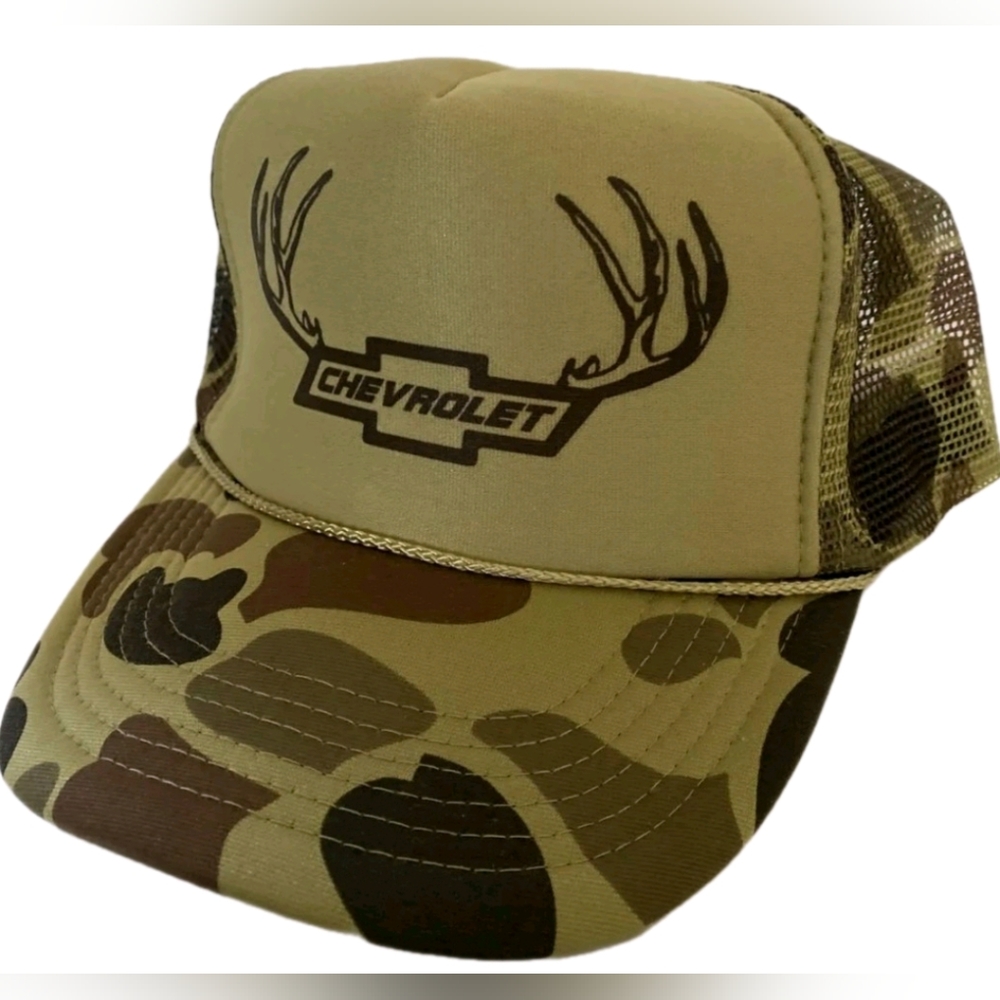 Retro Deer Antler Hunter Truck Fan Silverado Vintage Chevrolet Hat Chevy Trucks